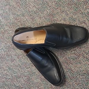 Like New Sandro Moscoloni Jacobs Venetian Black Leather Slip On Loafer / Men's